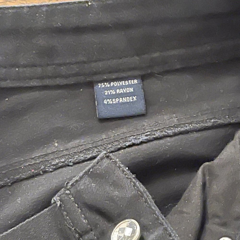 Bogari Women's Skinny Jeans in Black Size 12 gem details 5 pocket - Picture 8 of 13